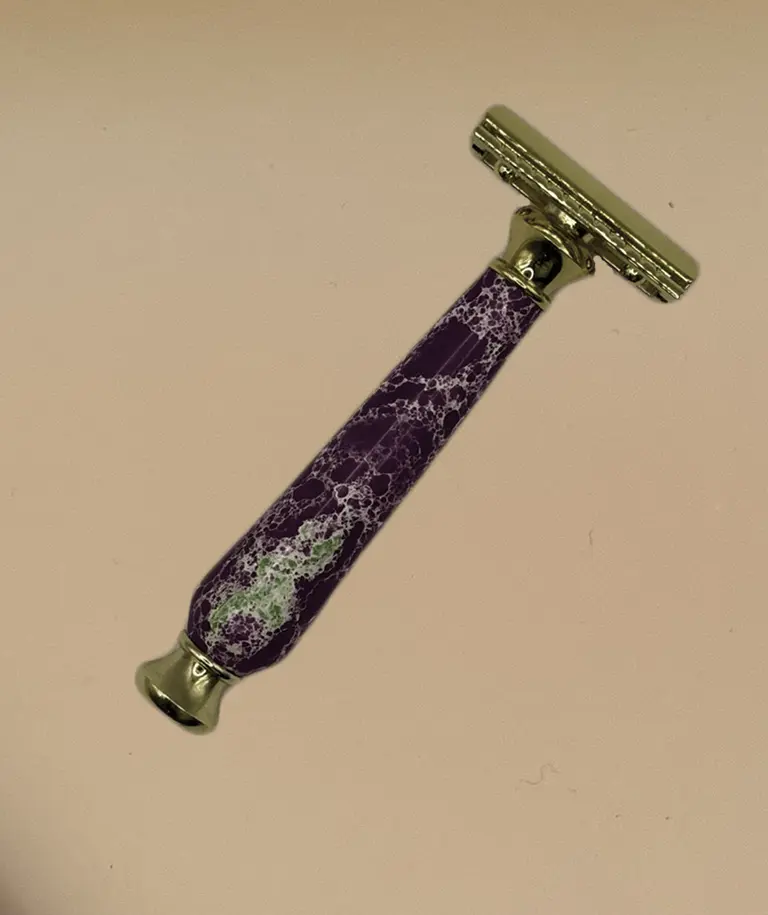Safety Razor in Purple Marble