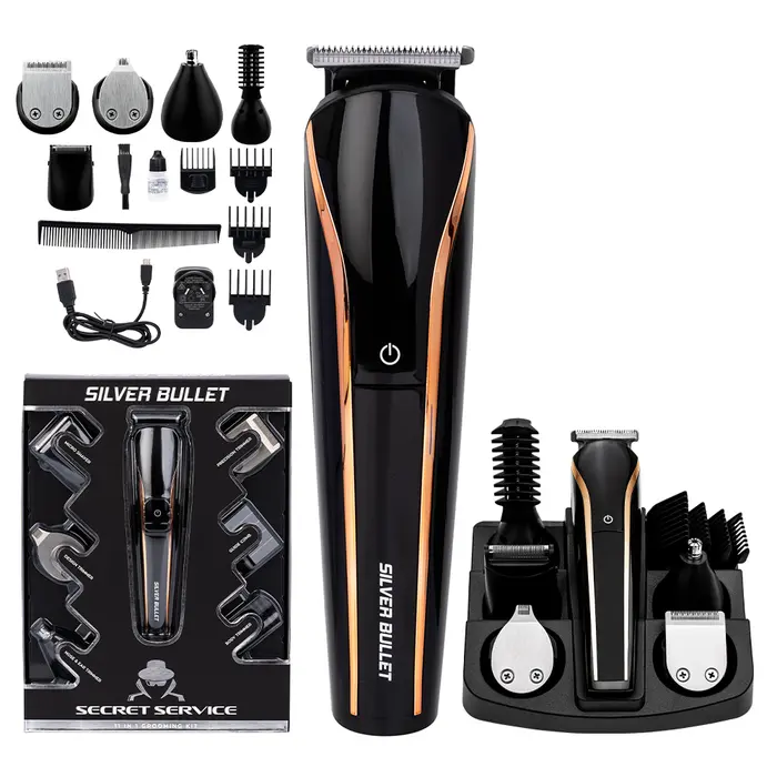 [900618] Silver Bullet Secret Service 11 in 1 Grooming Trimmer Kit