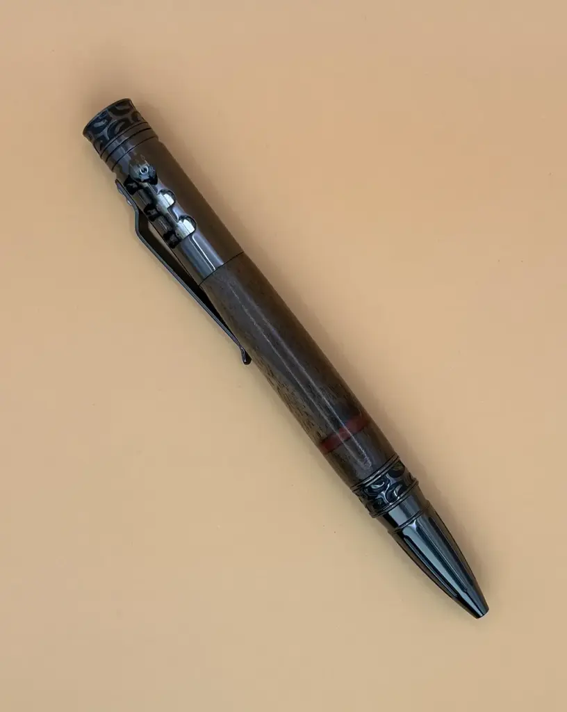 Stick Shift Pen in Walnut & Red Resin