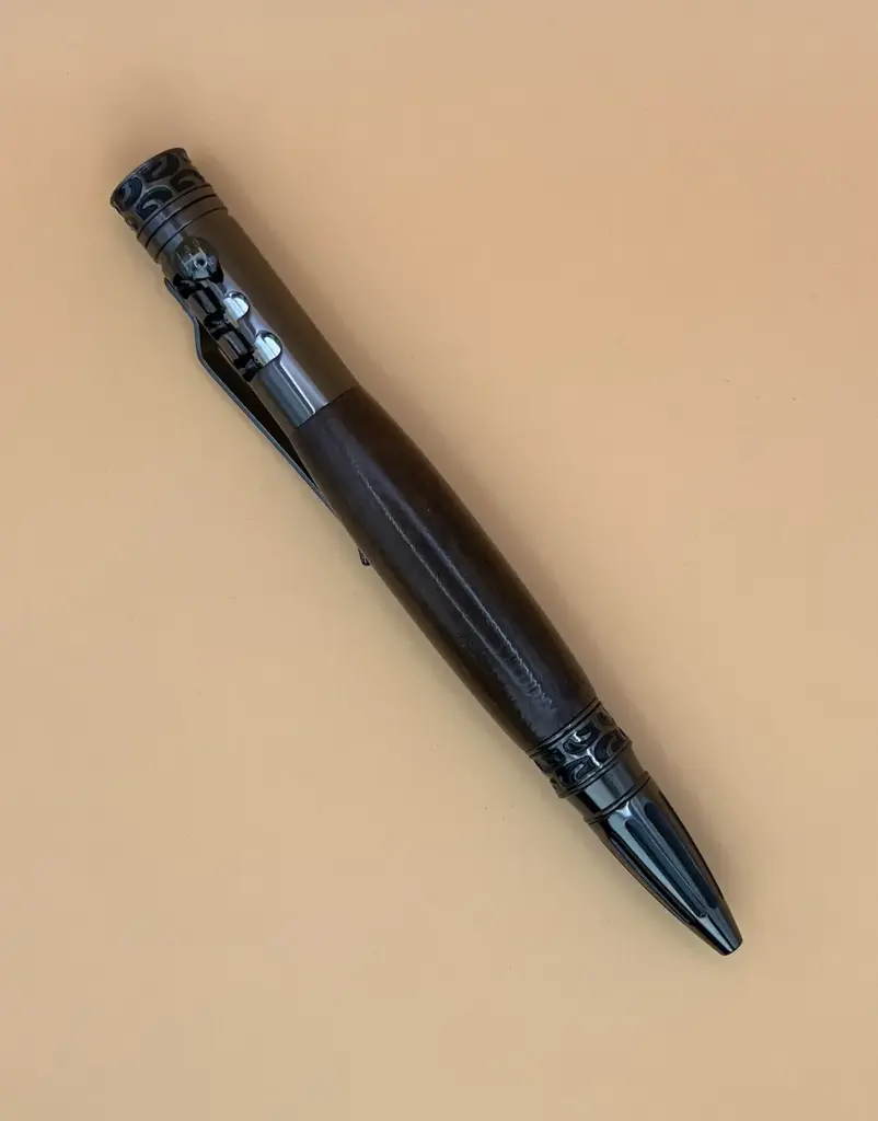 Stick Shift Pen in Walnut & Blue Resin