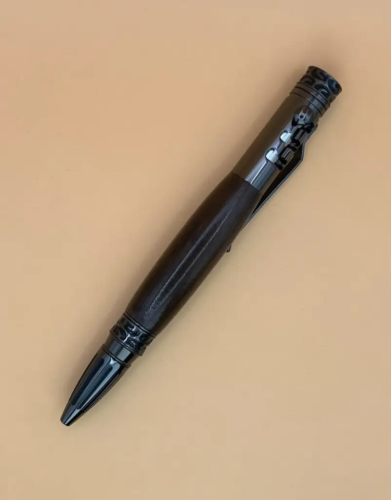Stick Shift Pen in Walnut & Blue Resin