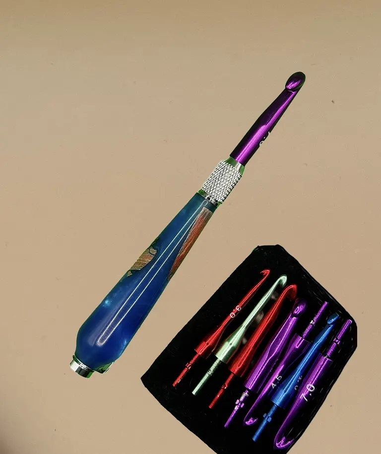 Crochet Hook set in Maple & Resin (13cm)
