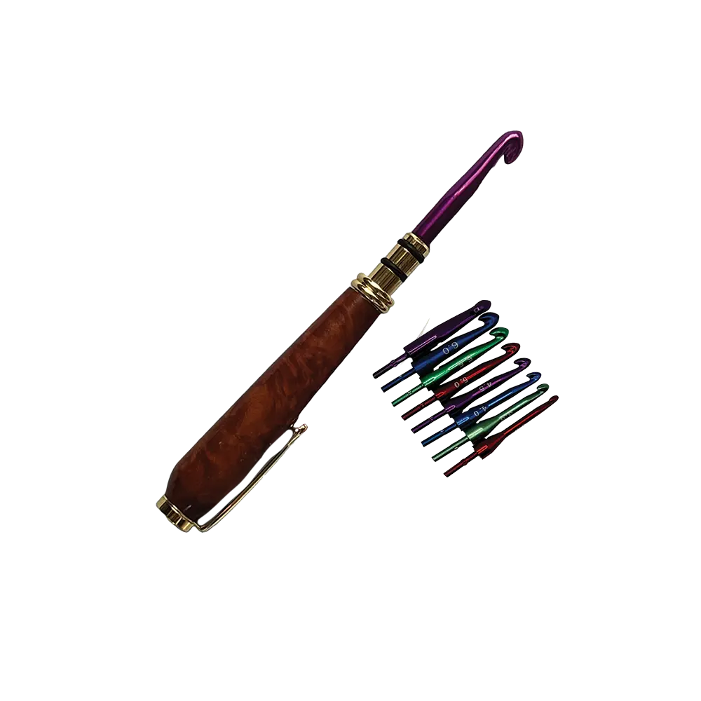 Crochet Hook set in Walnut Burl (13cm)