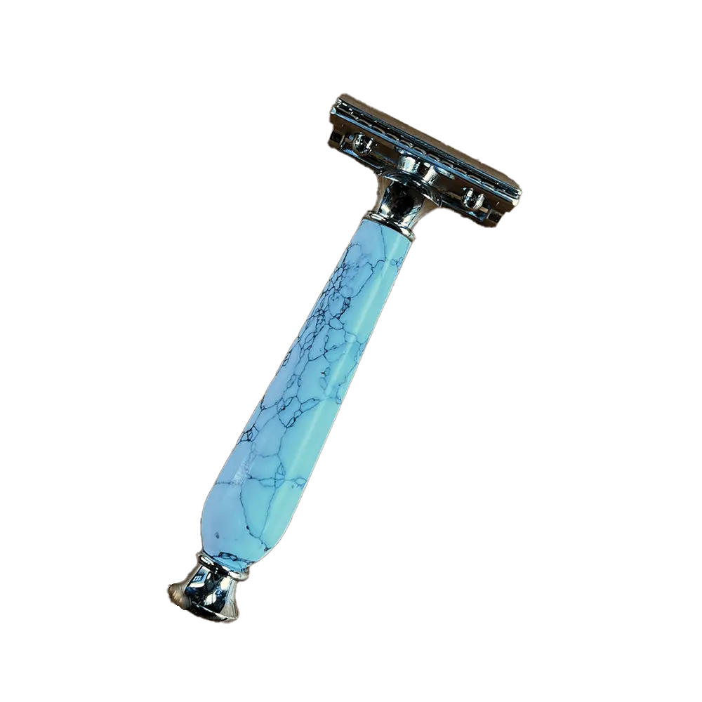 Safety Razor in White Marble