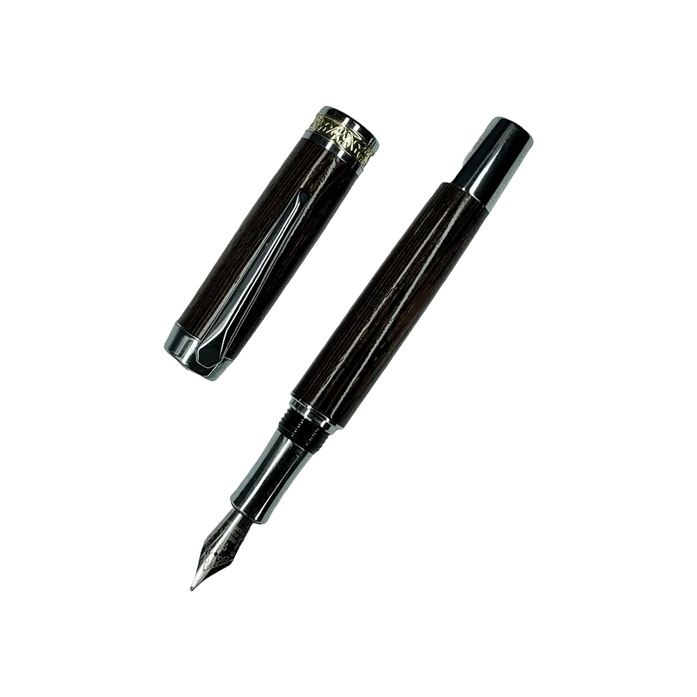 Oversize Fountain Pen in Red Rivergum Burl