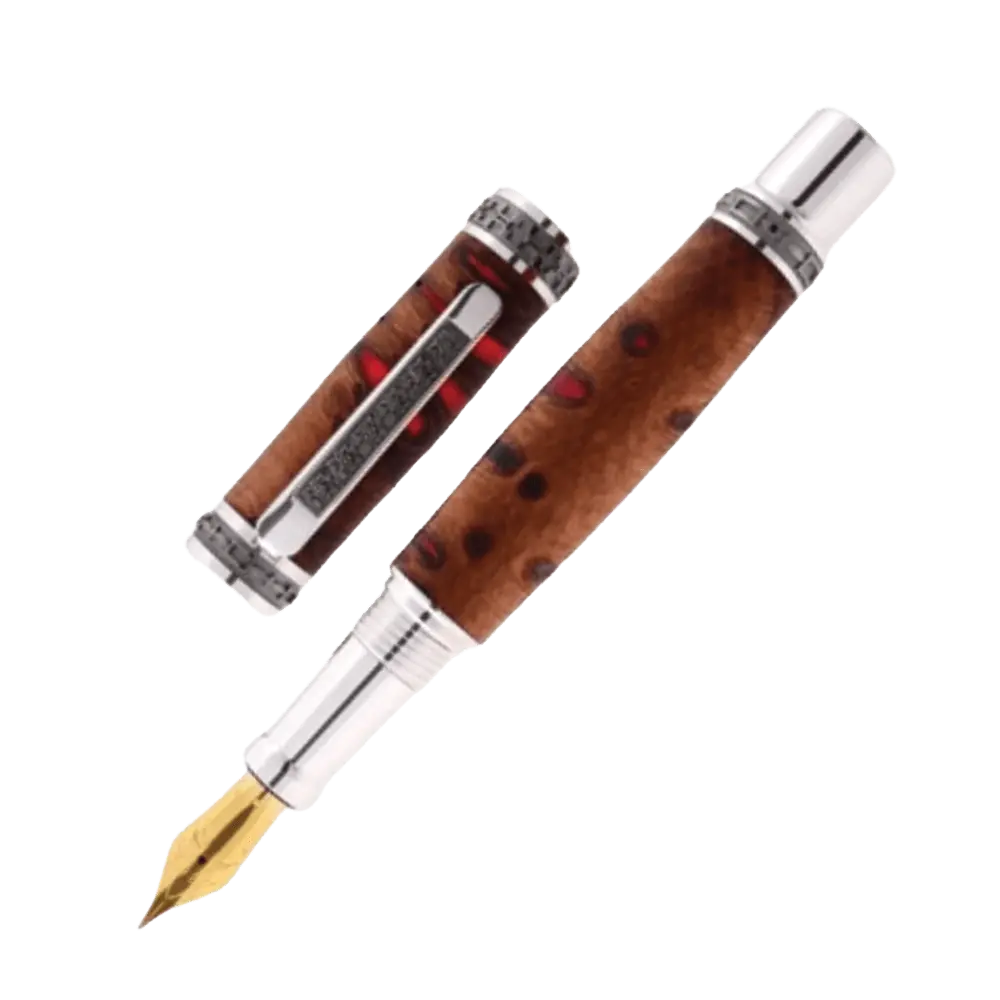 Oversize Fountain Pen in Bansia Seed & Resin (Gold)