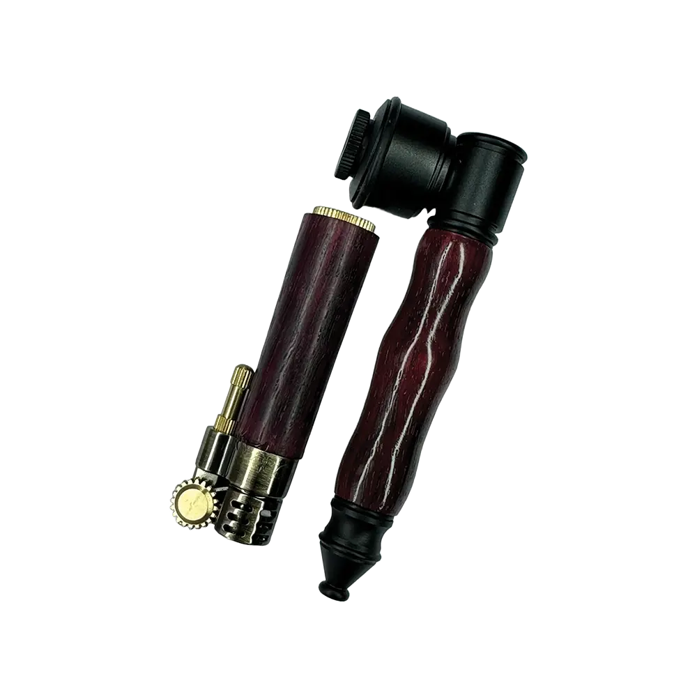 Mini Pipe & Lighter in PurpleHeart (Black)