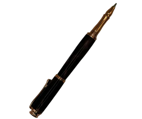 Rollerball Pen in Red Beech Burl & Blue Resin