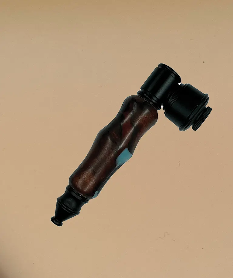 Mini Pipe in Walnut & Blue Resin (Black)