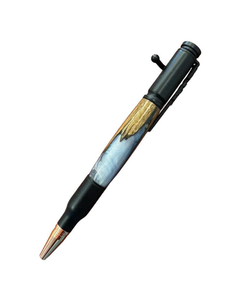 Rifle Bolt Action Ballpoint in Black Totara and Resin
