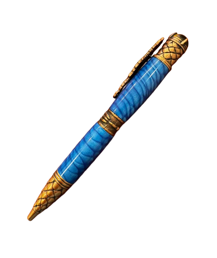 Dragon Ballpoint in Blue Scale Resin