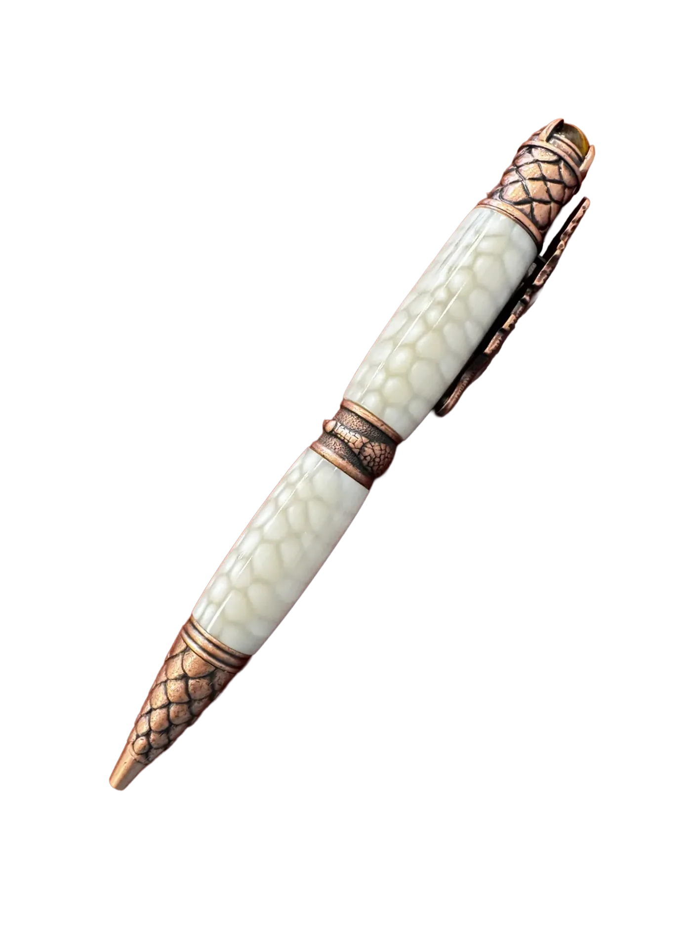 Dragon Ballpoint in White Scale Resin