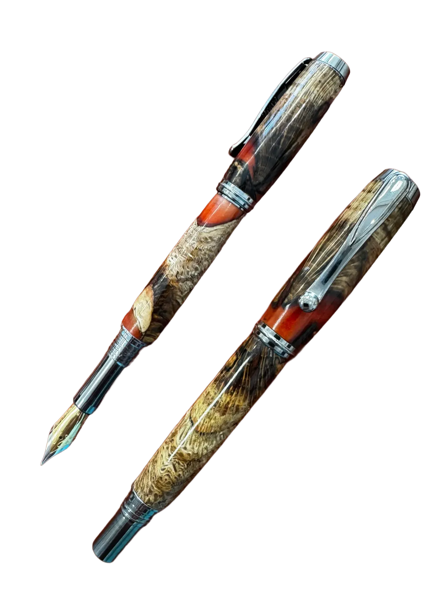 Limited Edition Fountain Pen in Oak Burl & Resin