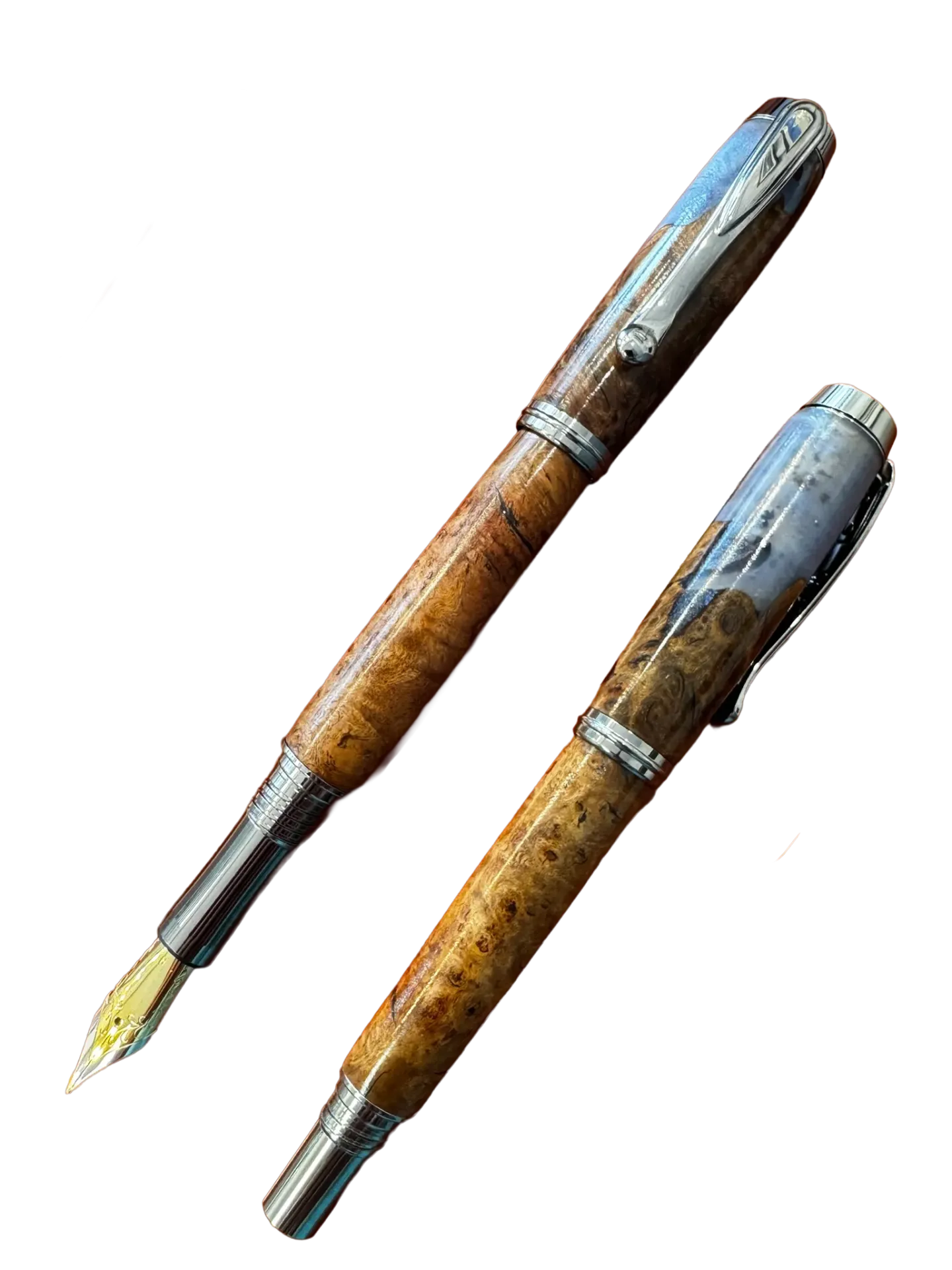 Limited Edition Fountain Pen in Wood Burl & Resin