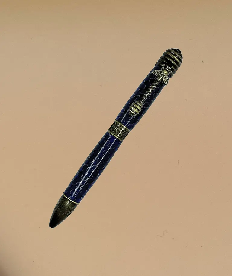 Honey Bee Ballpoint Pen in Blue Honeycomb