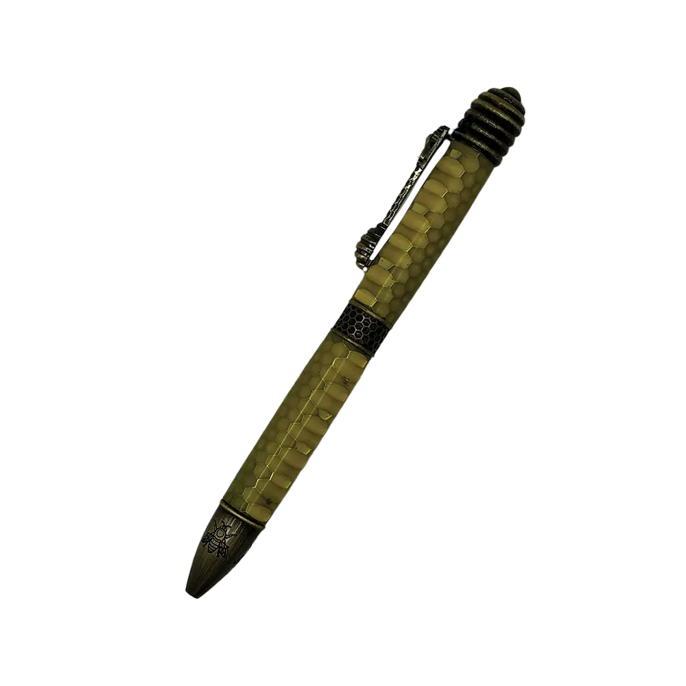 Honey Bee Ballpoint Pen in Yellow Honeycomb